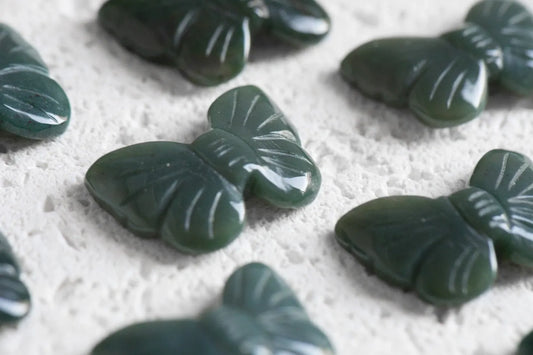 Mini Green Moss Agate Butterfly