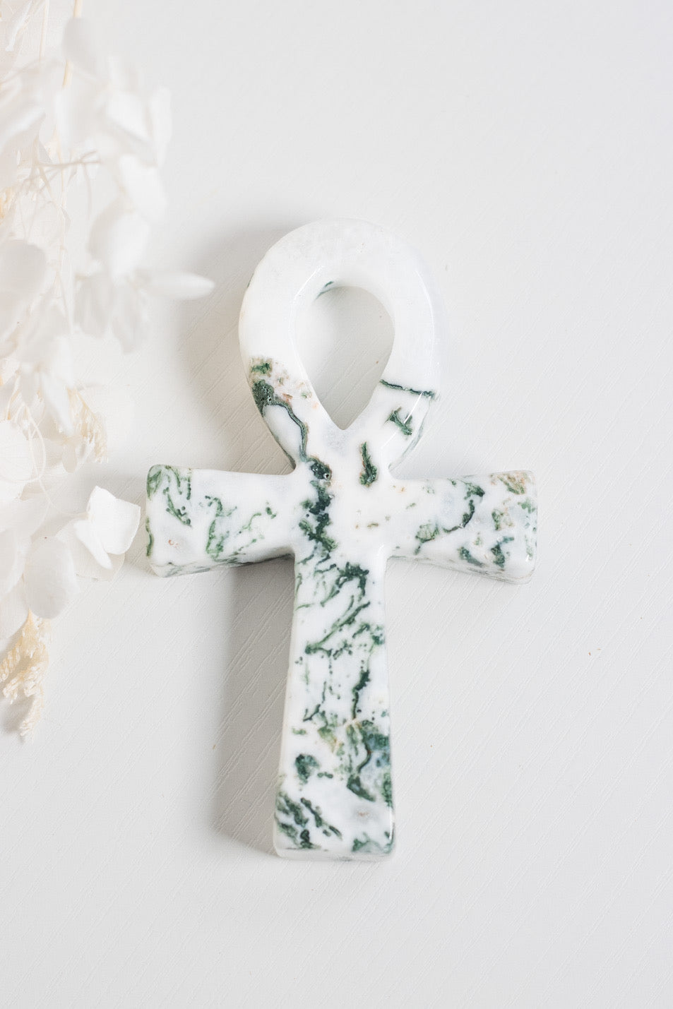 Moss Agate Ankh