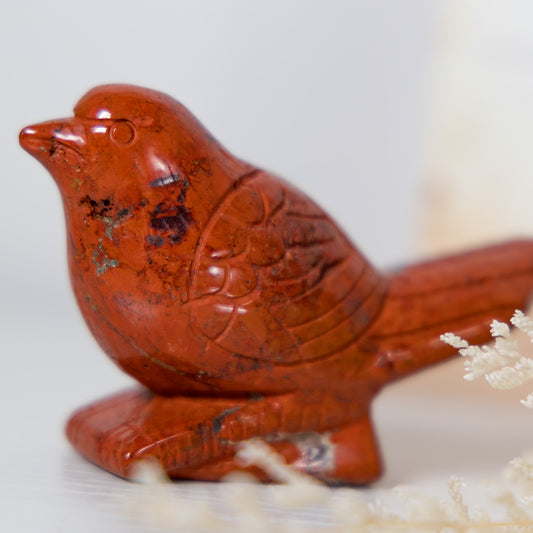 Red Jasper Bird Carving