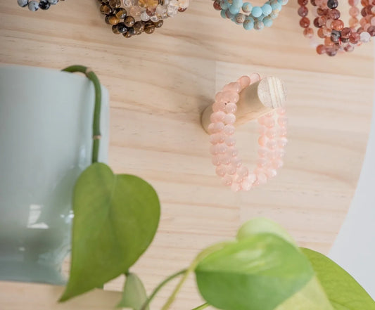 8mm Pink Selenite Bracelet