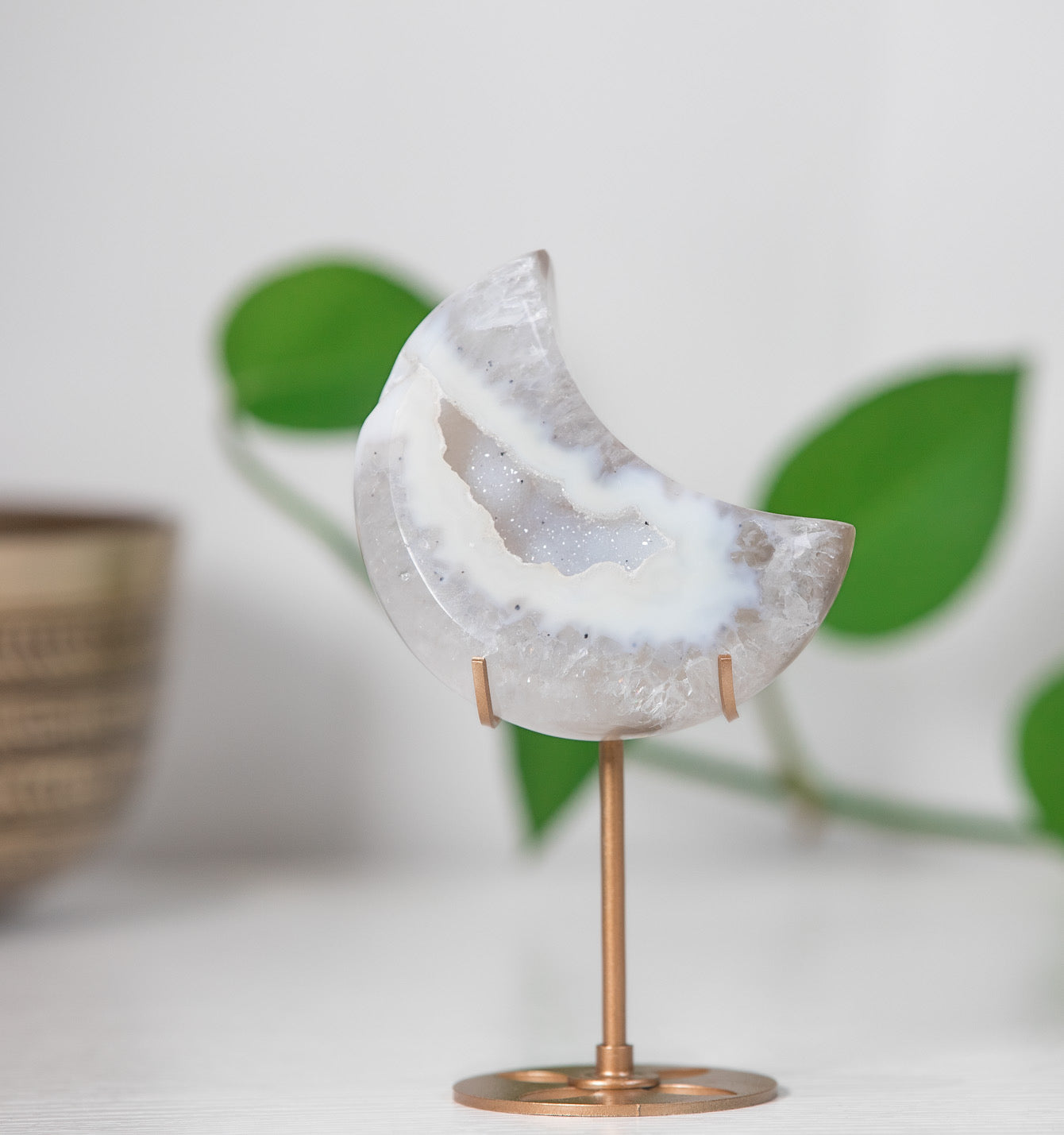 Sparkling Agate Moon - with free stand